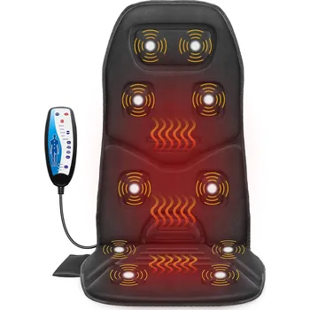 Masážní přístroj MASÁŽNÍ PŘÍSTROJ NA ŽIDLI KŘESLO DÁLKOVÉ OVLÁDÁNÍ VYHŘÍVANÉ MASÁŽNÍ VÁLEČKY SILNÝ UVOLŇUJÍCÍ