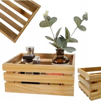 Úložný box DŘEVĚNÁ DEKORATIVNÍ KRABIČKA Krabička Organizér Košík