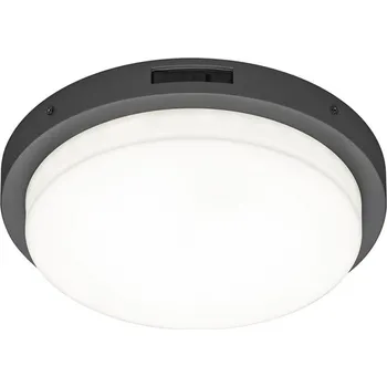 Trio T630369142 LED přisazené stropní svítidlo BERMEJO | 14W integrovaný LED zdroj | 1x1450lm | 2300+3000+4000K | pohybové čidlo | antracit + sada - Trio LED žárovka 2x10W | E27 | 3000K | 806lm
