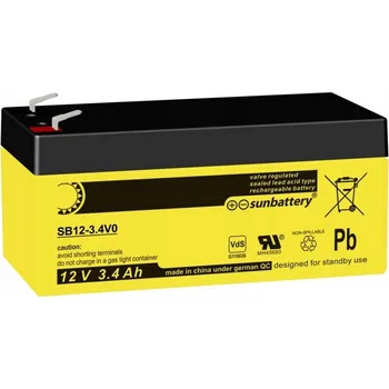 Motobaterie Akumulátor SUN SB3,4-12 12V 3,4Ah Vds AGM