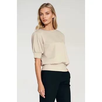 Dámská mikina Mikina s krátkým rukávem BL12 Barva: Béžová, Velikost: XL