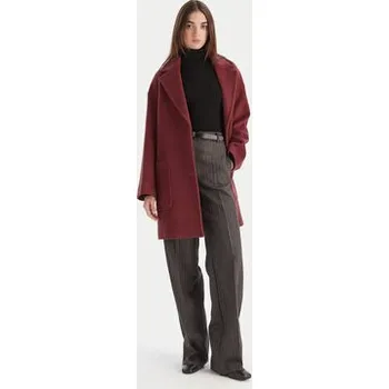 Dámský kabát MAX&Co. Vlněný kabát 2526016023200 Bordó Regular Fit 46