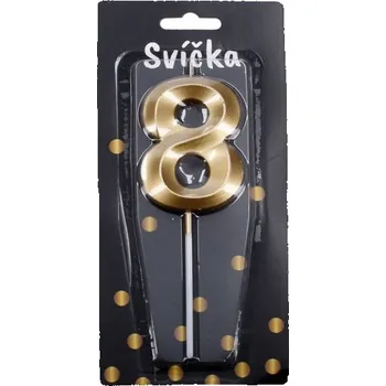 Dortová svíčka Wiky Svíčka dortová - Párty zlatá č. 8