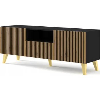 Televizní stolek TV stolek Ravenna F 150 cm 2D1S černý / artisan