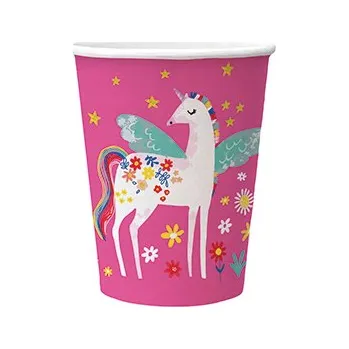 Jednorázové nádobí Papírový kelímek PAW Eco 250 ml Fairy Unicorn / 10 ks
