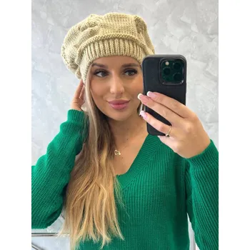 Čepice Stylový dámský baret K369 beige, VELIKOST UNI