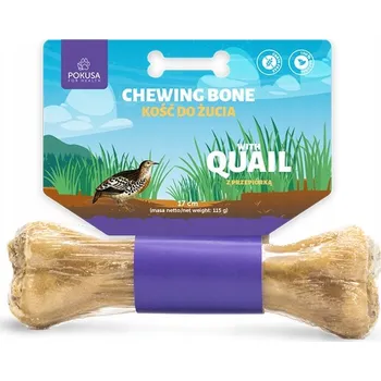 Pamlsek pro psa Žvýkací kost Pokusa Feel The Wild s křepelkou 17 cm