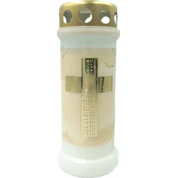 Svíčka Hřbitovní Svíčka BOLSIUS č. 6L Kříž 17 cm ~ 70 h