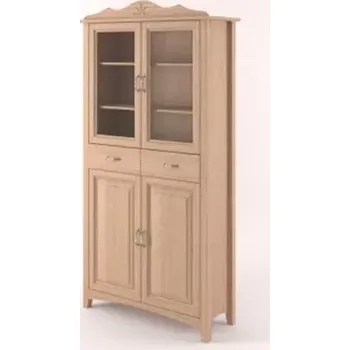 Knihovna Interier-Stejskal | Vitrína Castello masiv dub D05A - Castello dekory Bílá patina