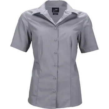 Dámská košile DAIBER JN 643 / Dámská popelínová business košile s krátkým rukávem - steel XS