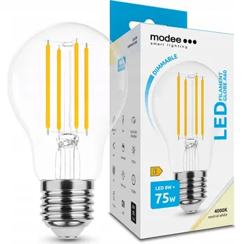Žárovka Modee Lighting LED Filament žárovka E27 8W 4000K A60 stmíváte.(75W)