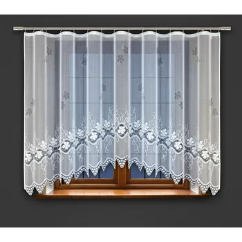 Záclona Dekorační žakárová záclona s řasící páskou LINETTE 160 bílá 300x160 cm MyBestHome