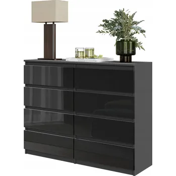 Komoda Komoda Furnica 120 x 33 x 92 cm antracit lesklá