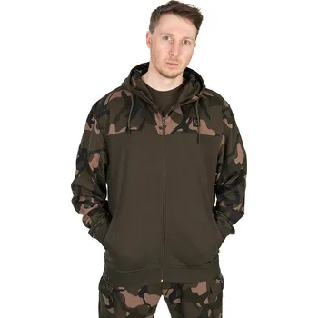 Rybářské oblečení FOX - Mikina LW Khaki Camo Split Zip Hoody, vel. L