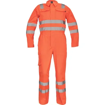 Pracovní kombinéza CERVA CIUDADES PATERNA HV / Lehká full HI-VIS kombinéza - HV oranžová 62