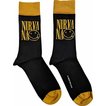 Pánské ponožky Nirvana ponožky, Logo Stacked Black, unisex - velikost 7 až 11 (41 až 45)
