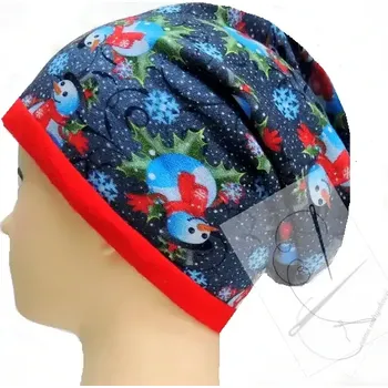 Čepice Zimní houmless čepice sněhulák-červená