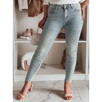 Dámské džíny Dámské džíny skinny se zdobením GLAMSKIN Dstreet UY2441 Barva: Modrá - světle, Velikost: 27