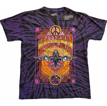 Pánská móda Jefferson Airplane tričko, Live in San Francisco CA Dip Dye Purple, pánské XL