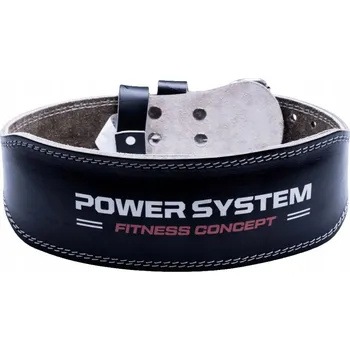 Opasek na cvičení POWER-SYSTEM kožený tréninkový pás Belt Natural černý S