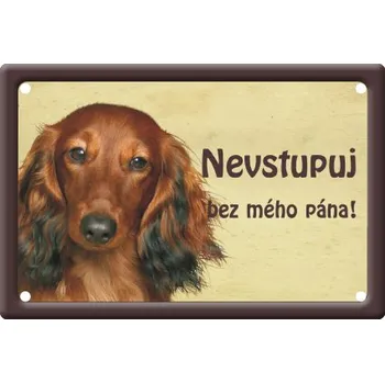 Plechová cedule Smal Výstražná cedule: Jezevčík II