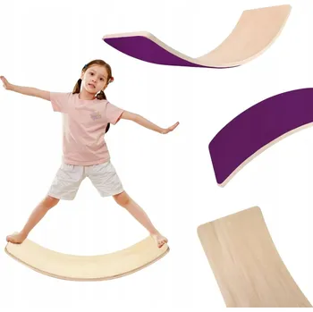 Dřevěná hračka Balanční deska Lama Max – fialová