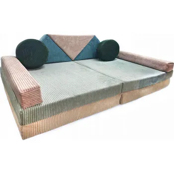 Pohovka Modulární rozkládací dětská pohovka z manšestru, multifunkční