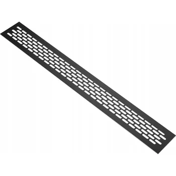 Větrací mřížka Ventilační mřížka Leba obdélníková černá nerezová ocel 60x480 mm