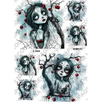 Umělecký papír Rýžový a soft papír na decoupage - Tim Burton - KB3284 Materiál: Soft, Rozměr: A4