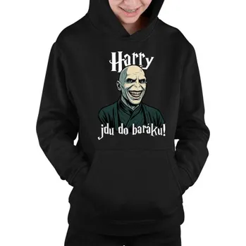Žertovný předmět Harry, jdu do baráku! - dětská mikina s kapucí pro fanoušky Harryho Pottera- Tričkový.cz