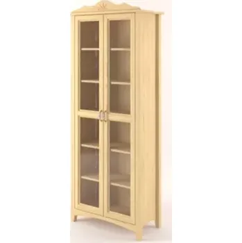 Knihovna Interier-Stejskal | Vitrína Castello masiv borovice S09C - Castello dekory Bílá patina