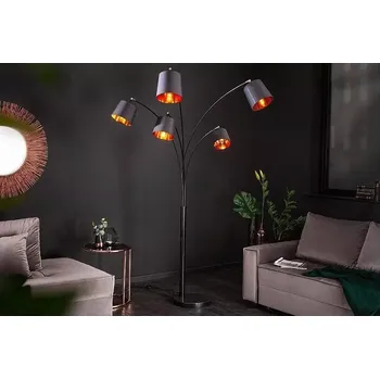 Stojací lampa Osvetleni-Stejskal | Stojací lampa modern černé zlato 202cm