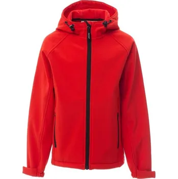 PAYPER GALE KIDS 001605-0355 / Dětská softshellová bunda s kapucí - červená 98-106