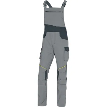 montérky DELTA MCSA2 / Pánské pracovní kalhoty s laclem - světle šedá/tmavě šedá XXL