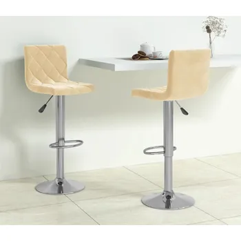 Barová židle zahrada-XL Barové židle 2 ks krémové samet 333686