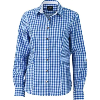 Dámská košile DAIBER JN 637 / Popelínová kostkovaná košile v tradičním vzhledu - royal/white S