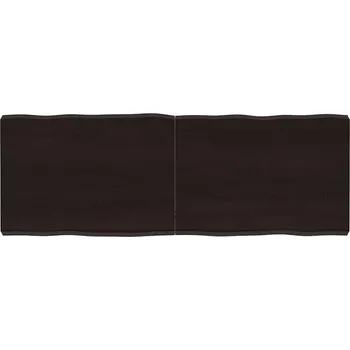 Stolní podložka Nábytek XL Stolní deska tmavě hnědá 140x50x(2-6)cm ošetřený dub živá hrana 364031