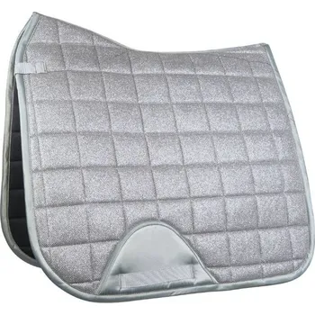 Drezurní podsedlová dečka HKM Glitter Mesh light grey PDR