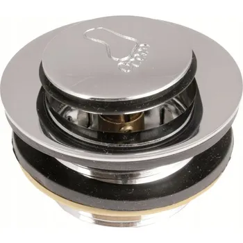 Sifon Zátka umyvadlová výpust Click-Clack kulatý Hydroland stříbrná