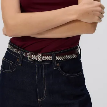 Dámský kabát Reserved - Pásek s cvočky - hnědá - 300FE-88X - 300FE-88X-L