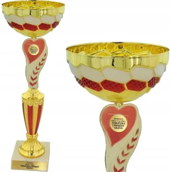 Krásný Zlatý Patriotický Pohár v barvách POLSKÝ 38 cm + GRAVÍROVÁNÍ DÁREK