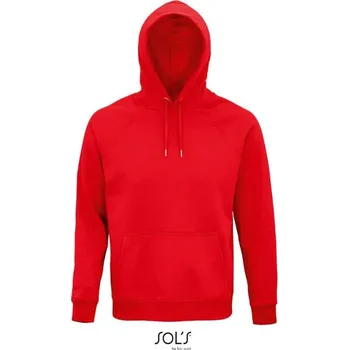 Pánská mikina SOL´S STELLAR / Unisex bio raglánová mikina s kapucí - red XS