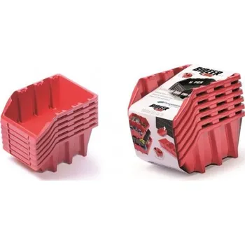 Úložný box Prosperplast Set úložných boxů 6ks BINEER LONG SET 249x158x114mm červený