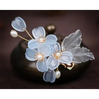 B-TOP Spona/ klip do vlasů s modrými květy