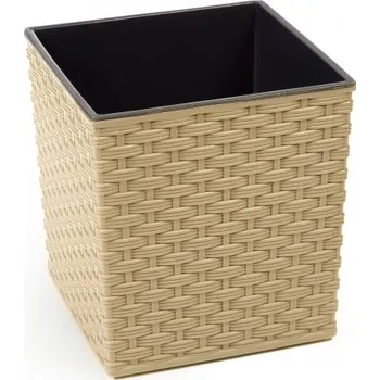 Květináč Lamela LAMELA, květináč JUKA RATAN 300 x 300 mm, capuccinno