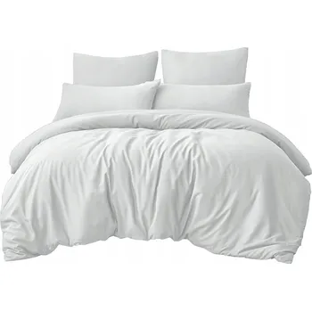 Povlečení SADA POVLEČENÍ COMFORT 140X200 HLADKÁ BAVLNĚNÁ SATÉNOVÁ BÍLÁ