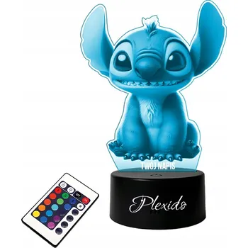 Dekorativní svítidlo LAMPKA na SKLE Lilo a Stitch 3D LED RGB + DÁLKOVÝ OVLADAČ 16 BAREV Jméno