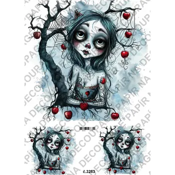 Umělecký papír Rýžový a soft papír na decoupage - Tim Burton - KB3283 Materiál: Rýžový papír, Rozměr: A4