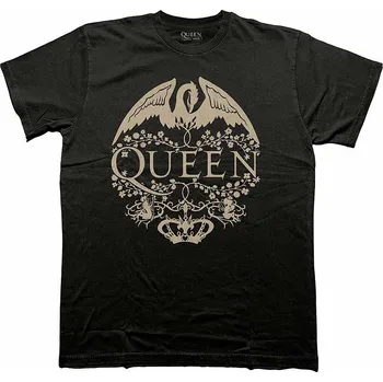 Pánské tričko Queen tričko, Floral Crest Mono Black, pánské L