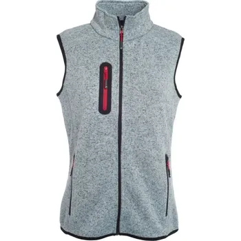 Dámská vesta DAIBER JN 773 / Dámská pletená fleecová vesta se stojáčkem - light grey melange L